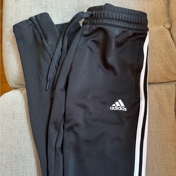 adidas Pants - Adidas Women’s Black Joggers with White Stripes